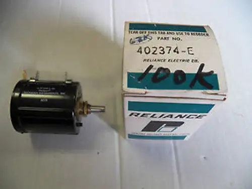 Reliance Electric Potentiometer 402374-E 402374E A-R100K-L.25