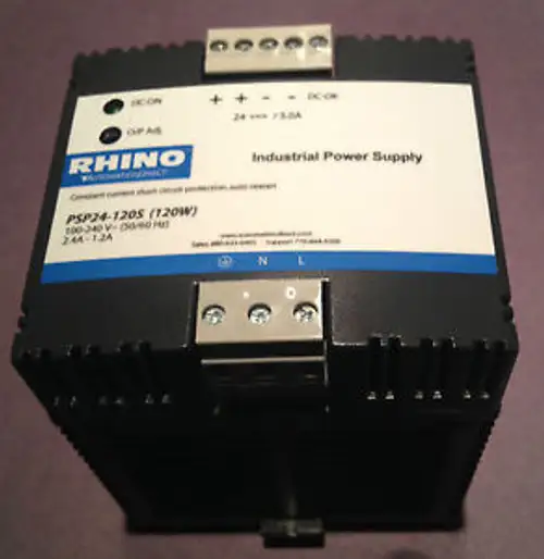 Rhino PSP24-120S 24VDC 5A (120W) DIN-RAIL 電源