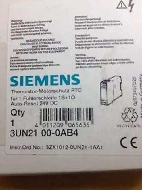 Siemens 3UN21 00-0AB4 熱敏電阻電機保護器