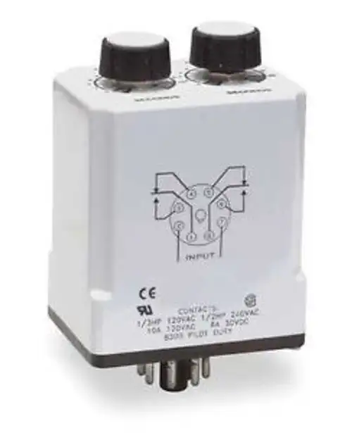 DAYTON TR-55122-05B18 Timer Relay 10 sec. 8 Pin 10A DPDT 120V