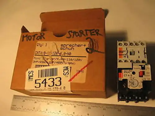 Sprecher+schuh Mini Motor Starter CAT4-9-10-120-4.0 110V Coil 2.7-4A