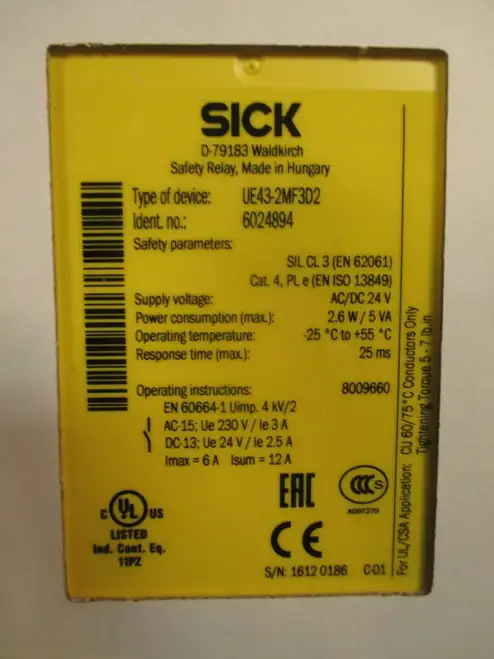 Sick Ue 43-2Mf3D2 relè di sicurezza