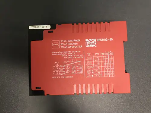R Stahl 9251/02-40 Relay Repeater Switch Amplifier Intrinsically Safe Barrier