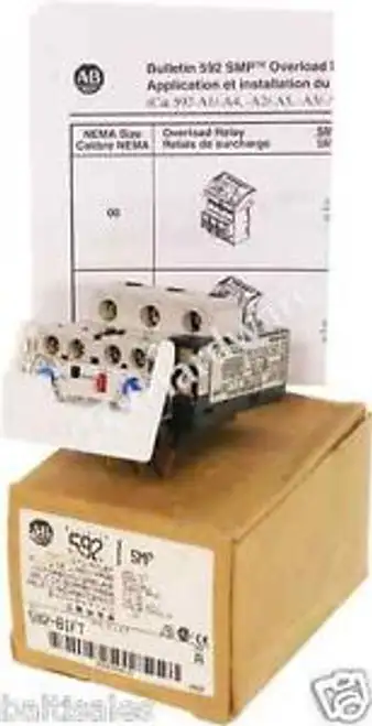 New Allen Bradley 592-B1Ft /A Smp-2 Overload Relay Manual Reset 3.7-12A