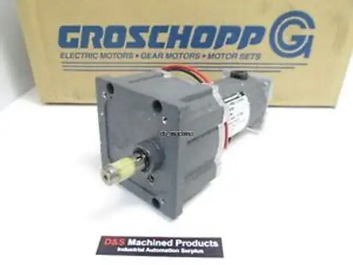 New Groschopp Pm6013-Ps1910 Gearmotor 10:1 12Vdc 5.5A 42W 9.9In-Lbs 0.5-Od