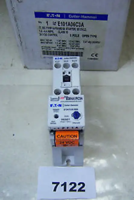 7122 Cutler Hammer Starter E101A06C3A Fvnr A-Frame 6A 24Vdc