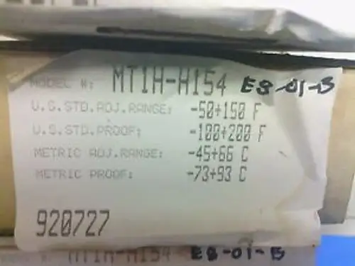 Barksdale Mt1H-H154 Control Valve Temperature Switch Lot Of 2
