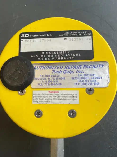 3D Instruments 500 Psi Gauge P/N 25544-27B54