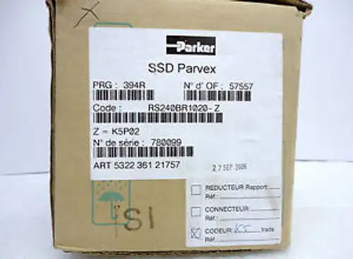 Parker Parvex Ssd Servo Motor Rs240Br1020-Z