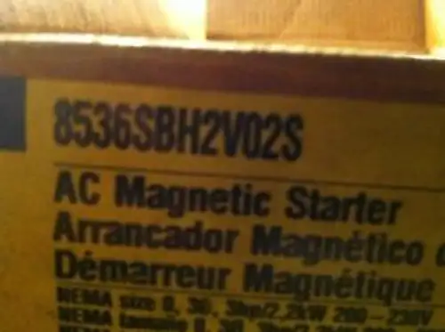 8536Sbh2V02S Square D Starter Sizeo Nema 3R 3Hp 120Volt Coil