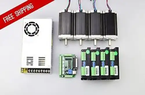 4 Axis Cnc Kit 425Oz.In Nema 23 Stepper Motor & M542T Driver Cnc Router Lathe