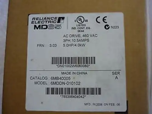 Reliance Electric 6Mddn-010102 Series A Ac Drive