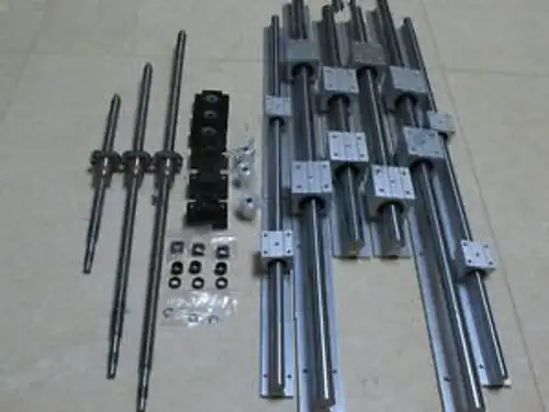 New 3Ballscrews+4Rails+3Bkbf15+3Couplers Support Customized End Machined