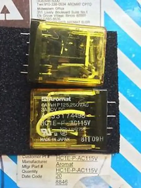 Aromat HC1E-P-AC115V Electromechanical Relay 115VAC 4 PC