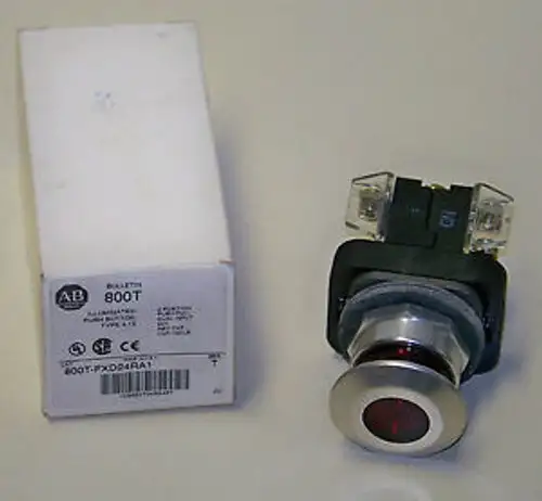 800T-Fxd24Ra1 Allen Bradley Illuminated 2 Pos. Push Pull Dual Input 24V Red Cap