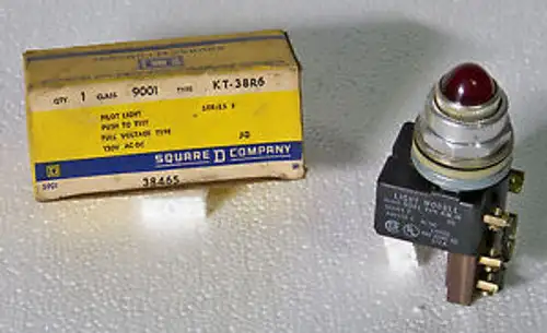 9001KT-38R6 Square D push to pilot light red 120v ac dc resistor