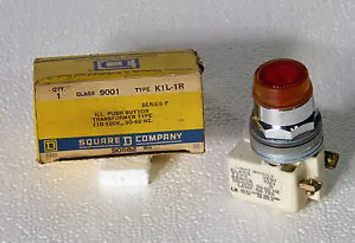 9001K1L1R Square D push button operator lluminated red 120v xformer type