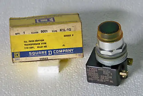 9001K1L1G Square D push button operator lluminated green 120v xformer type