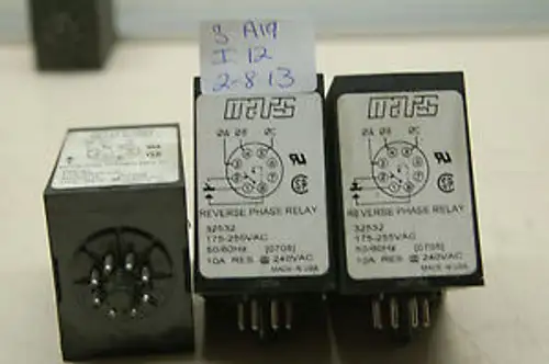 3 APPEARS MARS REVERSE PHASE RELAY 32532 0705 175-255 VAC 10 AMP
