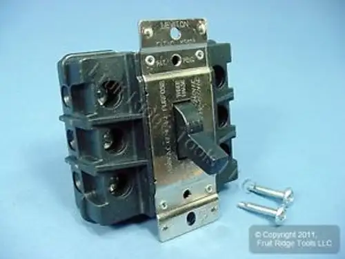 Leviton Motor Starter Switch TRIPLE POLE TPST 60A 600V MS603-FW