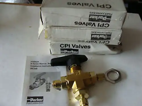 3 - PARKER 3 Way Brass Valve 1500psi ES 2Z-B6XJ-BP
