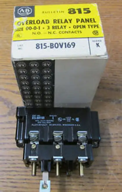 Allen Bradley 815-B0V169 Overload Relay Panel Size 00-0-1 3 Relay