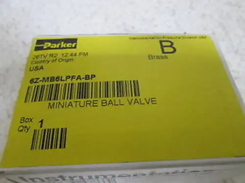 Parker 6Z-Mb6Lpfa-Bp Miniature Ball Valve