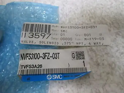 Smc Nvfs3100-3Fz-03T Solenoid Valve 4-Way