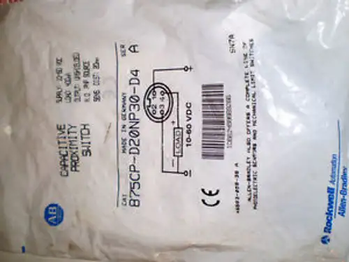 Allen Bradley 875Cp-D20Np30-D4 10-60Vdc Capacitive Proximity Sensor