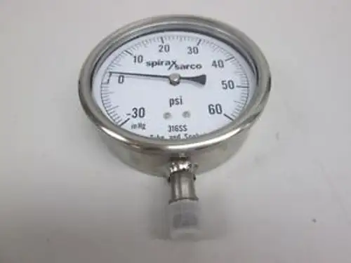 Spirax Sarco 72194 -30-60Psi 4 In 1/4In Npt เครื่องวัดความดันสแตนเลส D258670