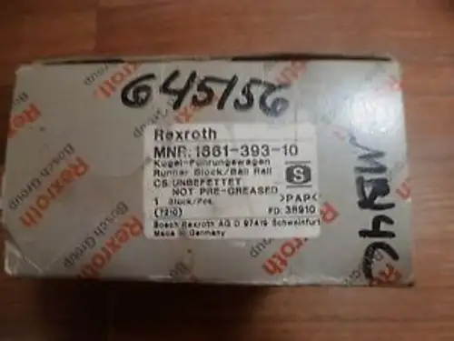 Rexroth Runner Block / Ball Rail 1661-393-10