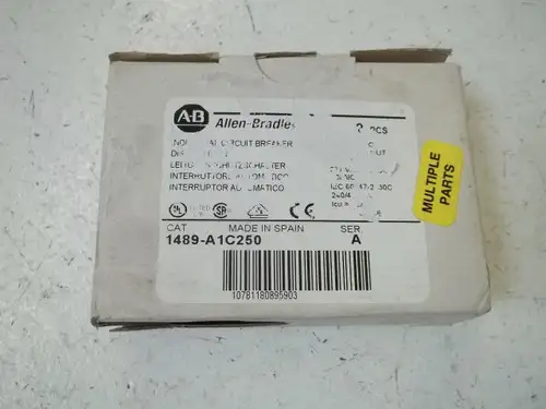2 Allen Bradley 1489-A1C250 Ser.A Circuit Breaker