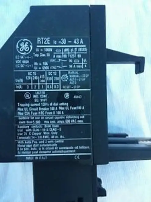 General Electric Rt2E 30-43A 過負荷リレー