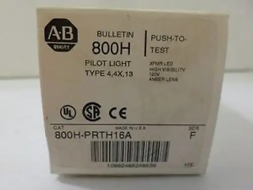 Surplus Allen Bradley 800H-Prth16A Pilot Light Ser F Xfmr Led Type 4 4X 13