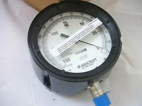 Ashcroft Special Service Gauge 4 1/2 Dial 1/2 150-0 H2O Vac 1188Ss