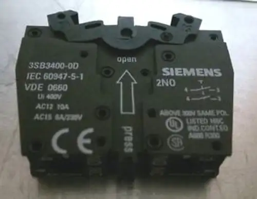 10 1 Siemens 2 NO Contact Block 3SB3400-OD