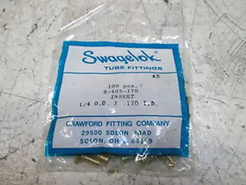 100 Swagelok B-405-170 Tube Fittings In A Bag