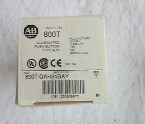 Allen Bradley Illuminated Push Button Switch 800T-Qah24Gay Ser T