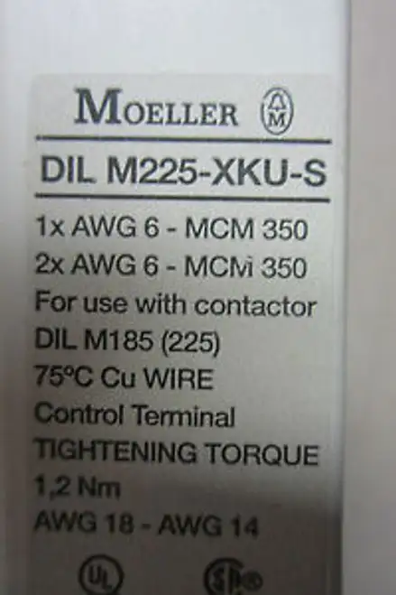 Moeller Electric Dil-M225-Xku-S Dilm225Xkus 接觸器配件
