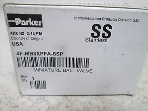 Parker 4F-Mb6Xpfa-Ssp Miniature Ball Valve