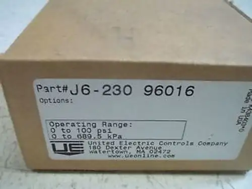 United Electric J6-23096016 Pressure Switch 0-100Psi 758.4 Kpa