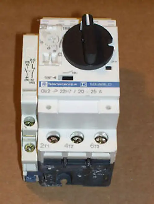 Square Sq D Gv2-P22H7 20-25A Manual Starter With Aux Contact Block N756