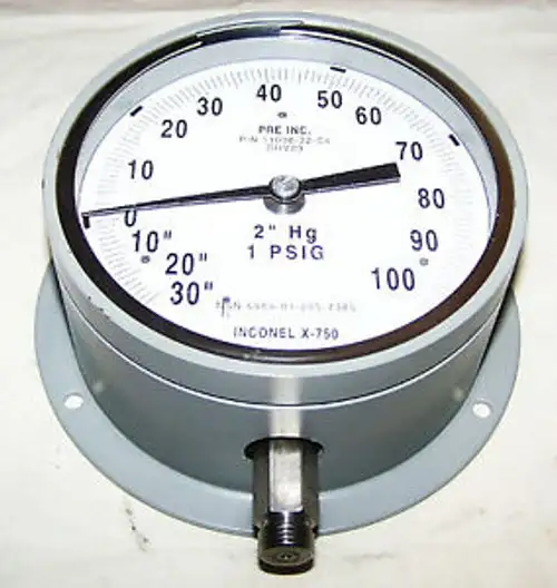 Pre Inc 110000-22-C4 Nos Gauge 30 Vac/0/100 Psig 4 1/2 O Ring Bottom Alum