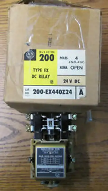Allen Bradley 200-Ex440Z24 Type Ex D/C Relay 24Vdc 4 Poles Series A