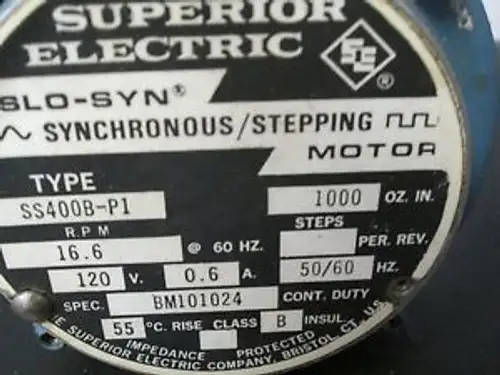 Slo-Syn Synchronous/Stepping Motor Model Ss400B-P1