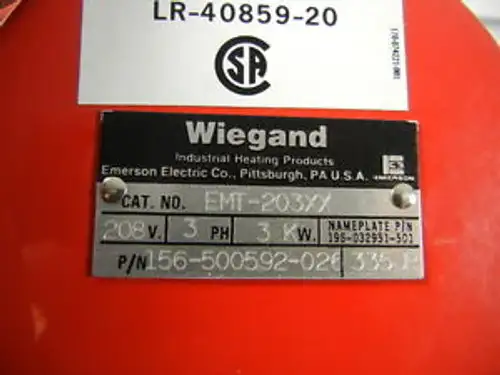 Chromalox Wiegand Emt-203Xx 208V. 3 Phrase 3Kw Heating Element