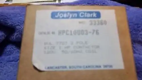 Contattori di avviamento Hp tipo Joslyn Clark [Hpc10U03-76].
