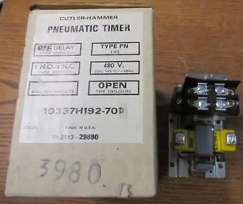 Cutler Hammer 10337H192-70D Pneumatic Timer 480V 60Hz Off Delay 1 N.O. 1