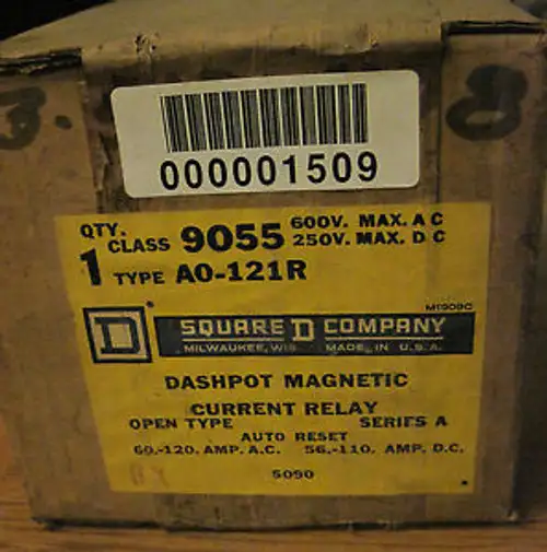 Square D 9055 Ao-121R Dashpot Magnetic Current Relay Series A