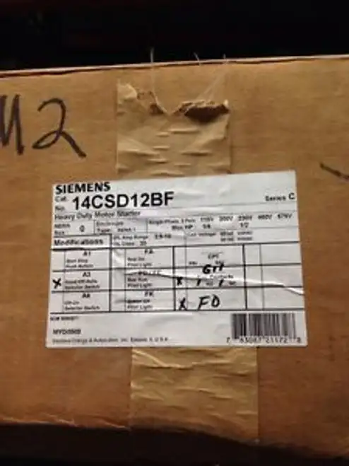 14Csd12Bf Siemens Size 1 Starter Nema 1 Enclosure Solid State Overload Hoa Sw